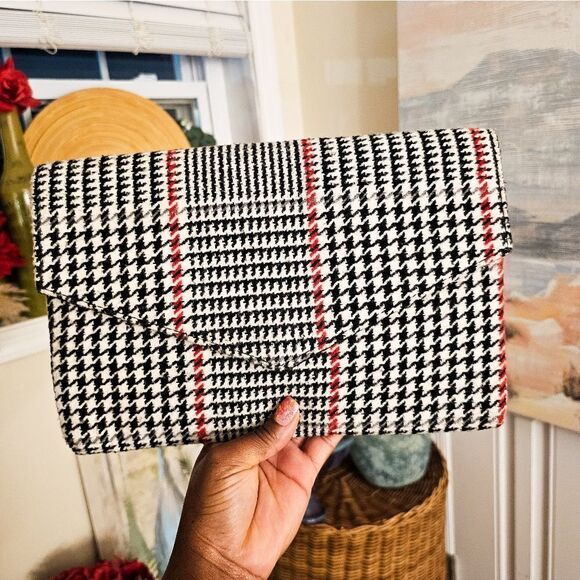 Chic Stylish Houndstooth Design Envelope Clutch. - Picture 2 of 12